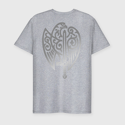 Мужская slim-футболка Звезда Сварога: серебро / Меланж – фото 2