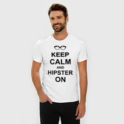 Футболка slim-fit Keep Calm & Hipster on, цвет: белый — фото 2