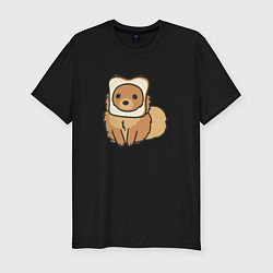 Футболка slim-fit Шпиц нахлебник, цвет: черный