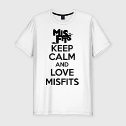 Футболка slim-fit Keep Calm & Love Misfits, цвет: белый