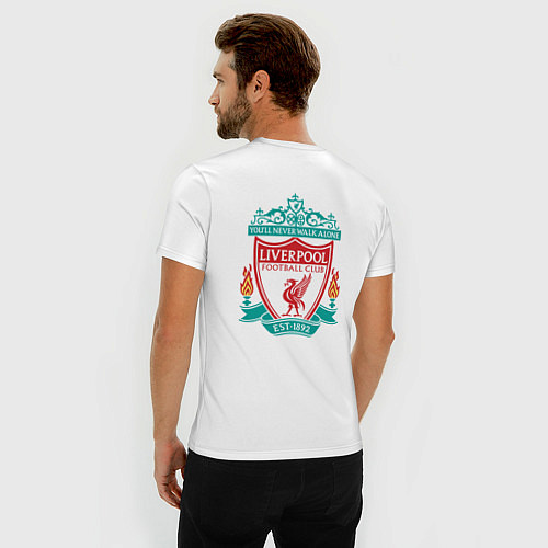 Мужская slim-футболка Liverpool FC / Белый – фото 4