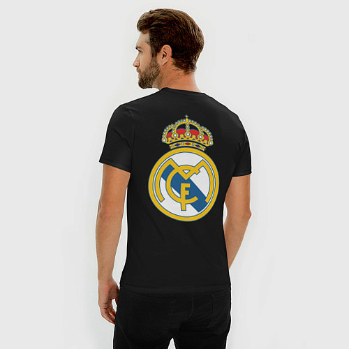 Мужская slim-футболка Real Madrid FC / Черный – фото 4