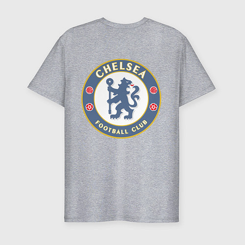 Мужская slim-футболка Chelsea FC / Меланж – фото 2