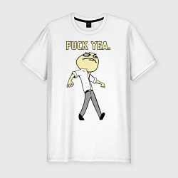 Мужская slim-футболка Fuck yea mem