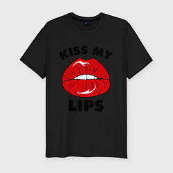 Футболка slim-fit Kiss my Lips, цвет: черный