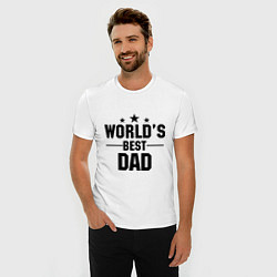 Футболка slim-fit Worlds best DADDY, цвет: белый — фото 2