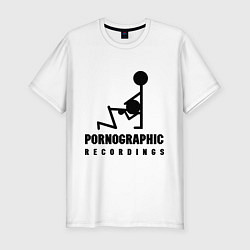 Футболка slim-fit Pornographic Records, цвет: белый