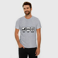 Футболка slim-fit Еда, сон и Volvo, цвет: меланж — фото 2