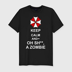 Футболка slim-fit Keep Calm & Oh Sh**, A Zombie, цвет: черный