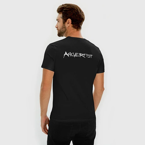 Мужская slim-футболка Angerfist Mask / Черный – фото 4