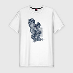 Футболка slim-fit Сова, цвет: белый