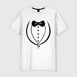 Мужская slim-футболка Cмокинг (tuxedo)