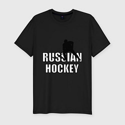 Футболка slim-fit Russian hockey, цвет: черный