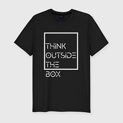 Футболка slim-fit Think outside the box, цвет: черный