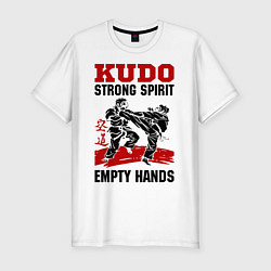 Футболка slim-fit Kudo: Strong Spirit, цвет: белый