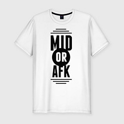 Футболка slim-fit Mid or afk, цвет: белый