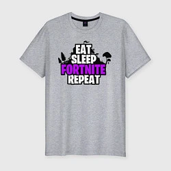 Мужская slim-футболка Eat, Sleep, Fortnite, Repeat