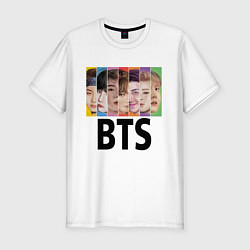 Футболка slim-fit BTS: Boys Faces, цвет: белый