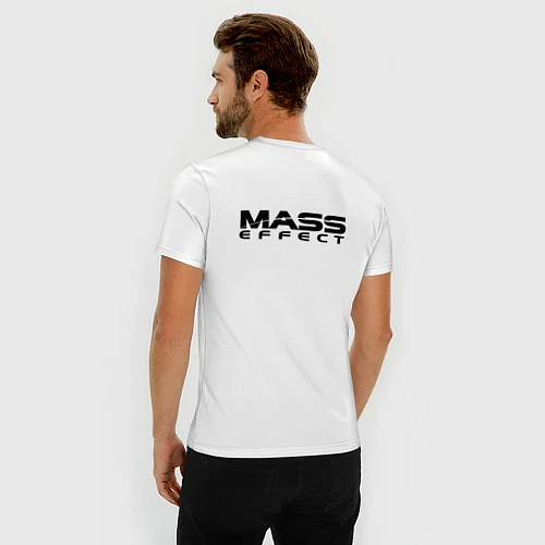Мужская slim-футболка Mass Effect N7 / Белый – фото 4