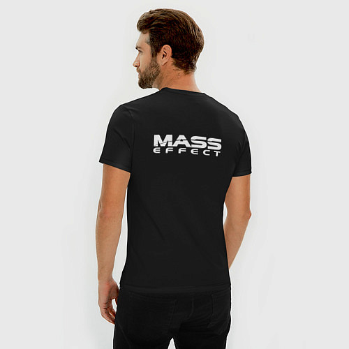 Мужская slim-футболка Mass Effect N7 / Черный – фото 4
