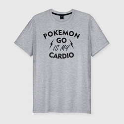 Футболка slim-fit Pokemon go is my Cardio, цвет: меланж