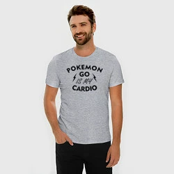 Футболка slim-fit Pokemon go is my Cardio, цвет: меланж — фото 2