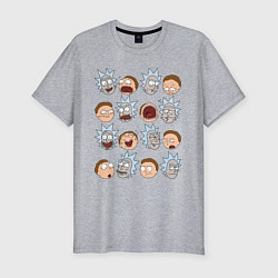 Футболка slim-fit Faces Rick and Morty, цвет: меланж
