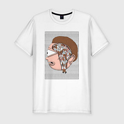Мужская slim-футболка Morty Brain