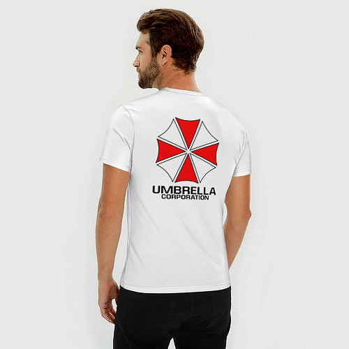 Мужская slim-футболка UMBRELLA CORP / Белый – фото 4
