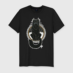 Футболка slim-fit Йольский кот, цвет: черный