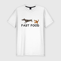 Мужская slim-футболка Fast food цвет