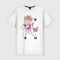 Футболка slim-fit Dabbing Unicorn, цвет: белый