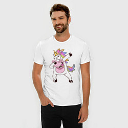 Футболка slim-fit Dabbing Unicorn, цвет: белый — фото 2