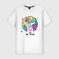 Футболка slim-fit Dab Unicorn, цвет: белый