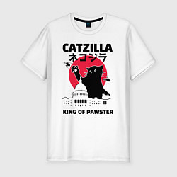 Футболка slim-fit Catzilla King of Pawster, цвет: белый