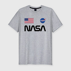 Футболка slim-fit NASA НАСА, цвет: меланж