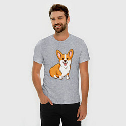 Футболка slim-fit Корги, цвет: меланж — фото 2