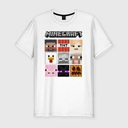 Футболка slim-fit MINECRAFT, цвет: белый