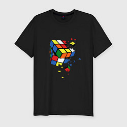 Футболка slim-fit Кубик Рубика, цвет: черный
