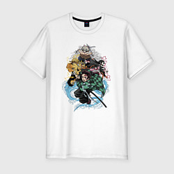 Футболка slim-fit KIMETSU NO YAIBA, цвет: белый