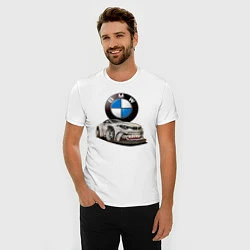Футболка slim-fit BMW оскал, цвет: белый — фото 2