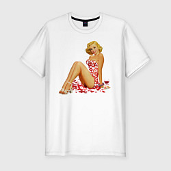 Футболка slim-fit Retro PinUp Girl, цвет: белый