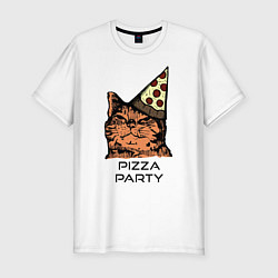 Футболка slim-fit PIZZA PARTY, цвет: белый