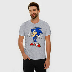 Футболка slim-fit Sonic, цвет: меланж — фото 2