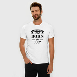 Футболка slim-fit Legends are born in july, цвет: белый — фото 2