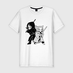 Футболка slim-fit Котики против Вируса, цвет: белый
