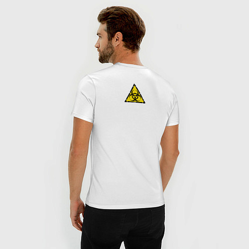 Мужская slim-футболка Biohazard / Белый – фото 4