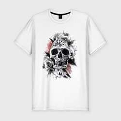 Футболка slim-fit Skull, цвет: белый