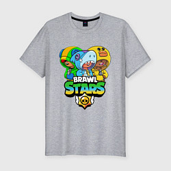 Футболка slim-fit Brawl Stars Leon Trio, цвет: меланж