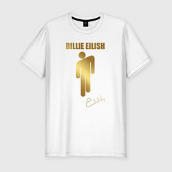 Мужская slim-футболка Billie Eilish автограф